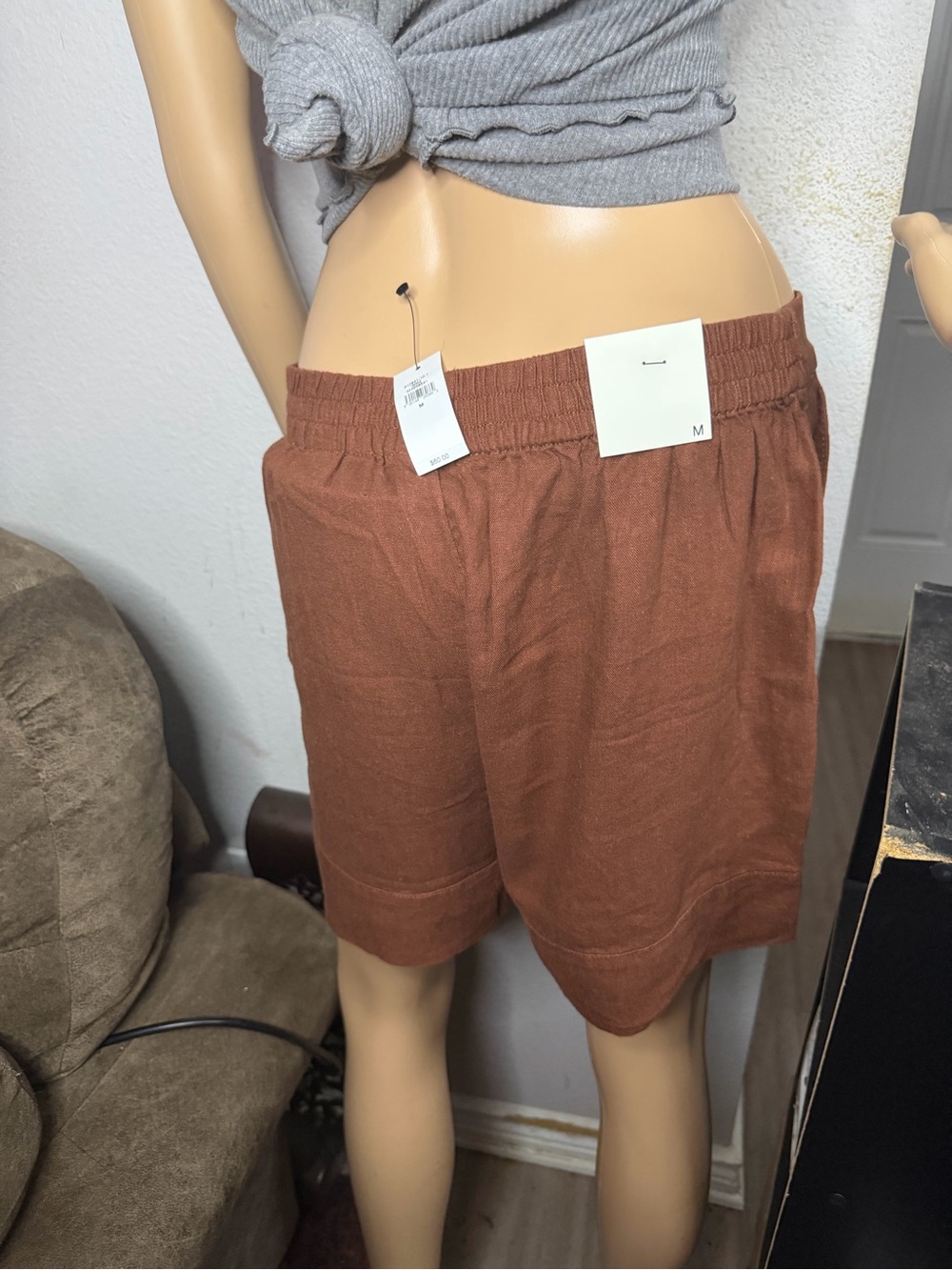 Banana Republic Linen Blend Shorts NWT Lightweight Summer Size M - Picture 3 of 5